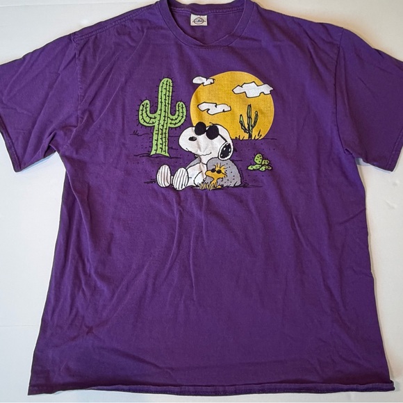 Vintage Snoopy Desert T Shirt Purple Delta Pro Weight Adult L Peanuts Woodstock - Picture 2 of 7